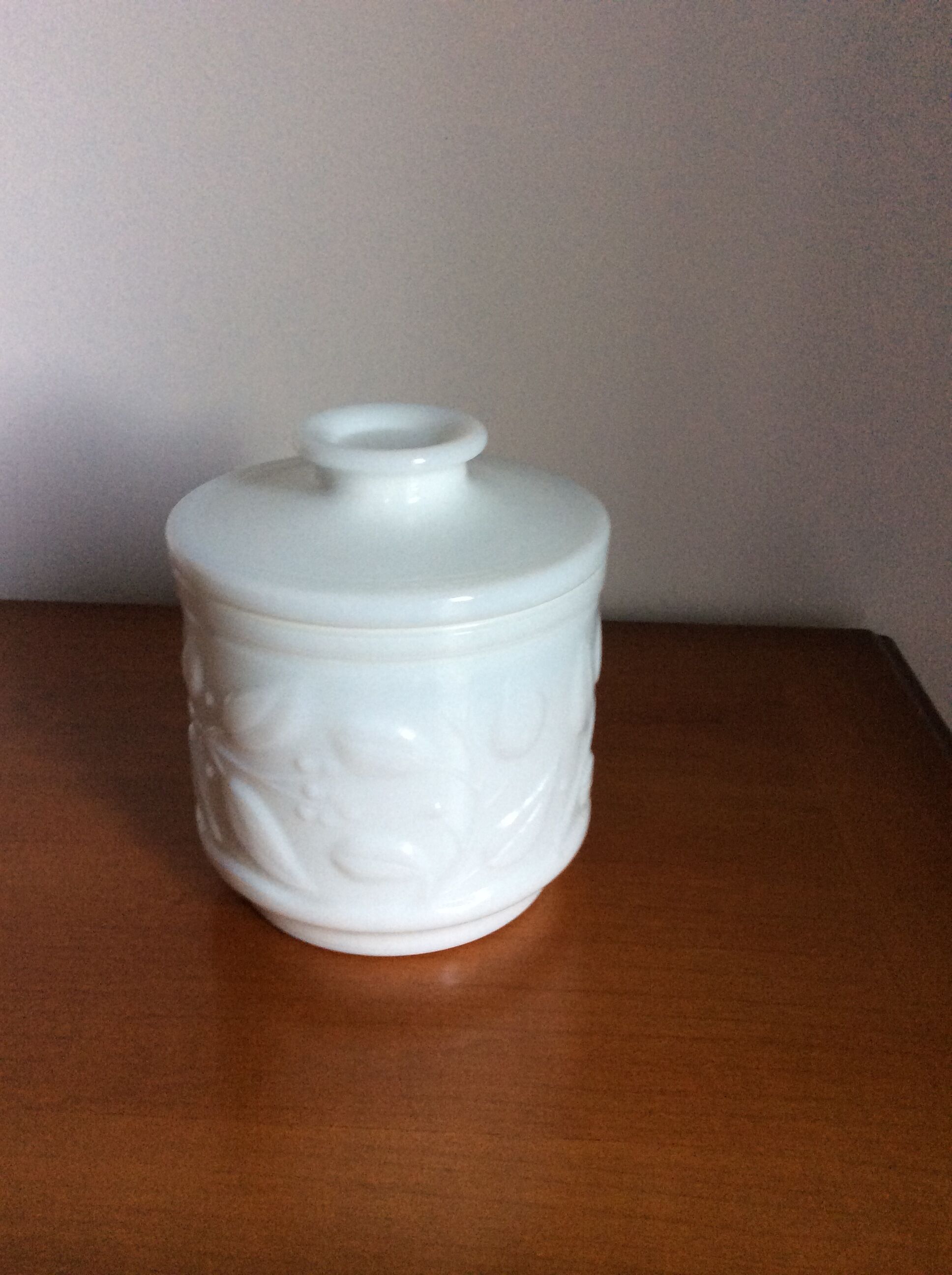 Opal glass jar - vintage