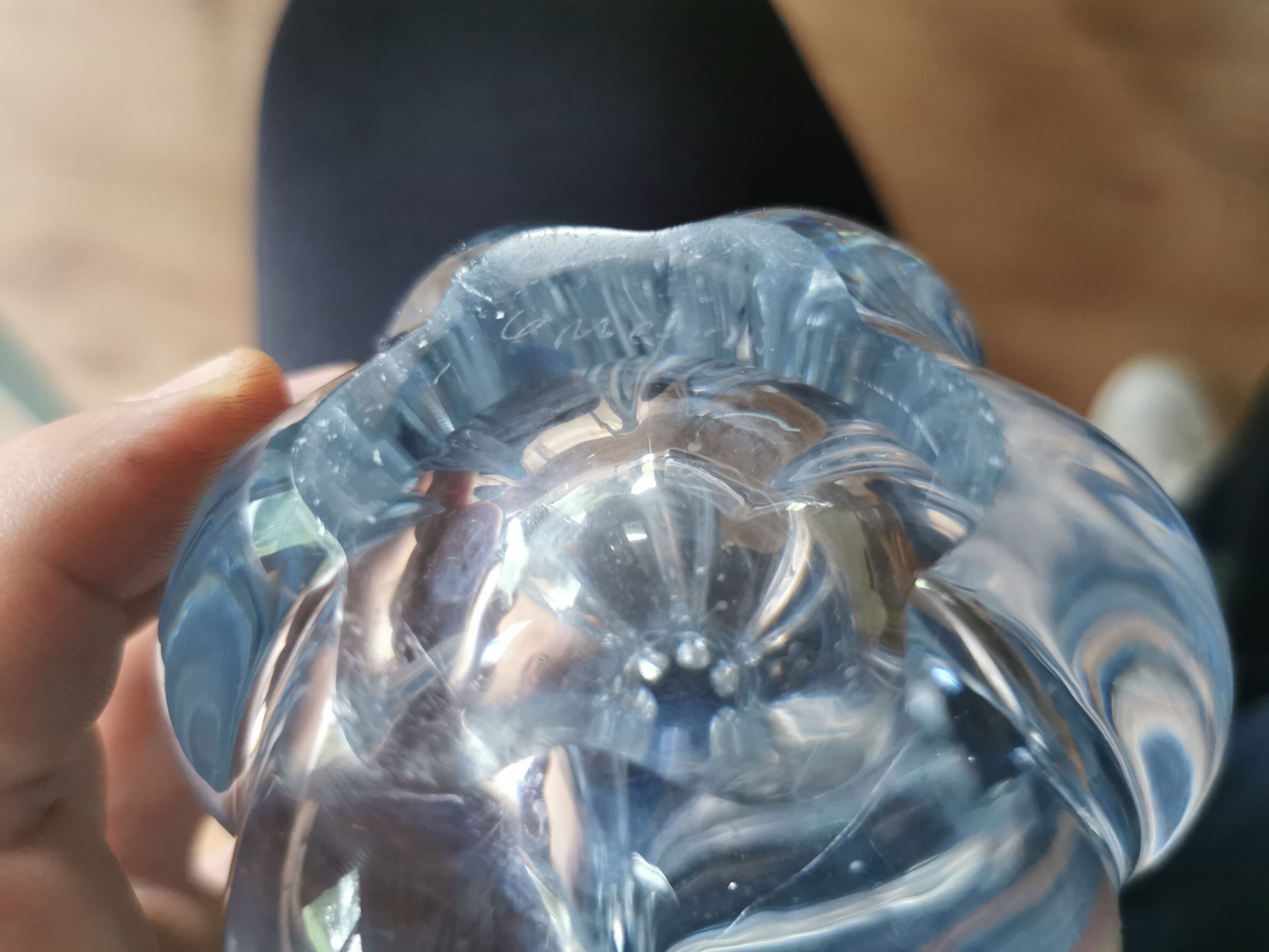 Stella Polaris ice glass vase by Vicke Lindstrand for Orrefors 1960