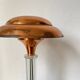 Art Deco mushroom table lamp in glass and copper