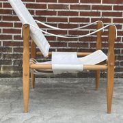 Fauteuil safari vintage 1960 Danemark avec toile design minimaliste