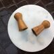 Olive wood pepper and salt shaker set