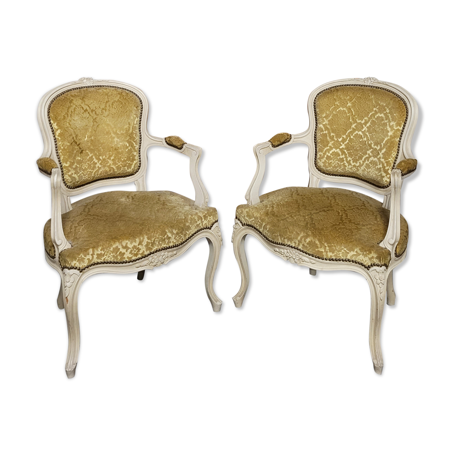 Pair of armchairs cabriolet louis xv