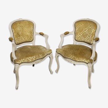 Pair of armchairs cabriolet louis xv