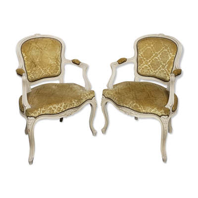 Paire de fauteuils cabriolet louis xv