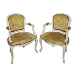 Pair of armchairs cabriolet louis xv