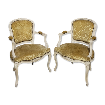 Pair of armchairs cabriolet louis xv