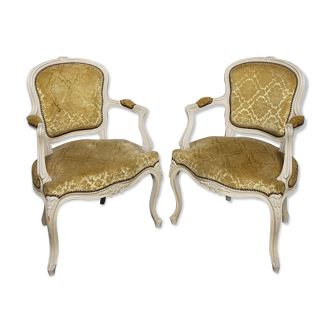 Paire de fauteuils cabriolet louis xv