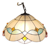Suspension Tyffany, cabochons colorés vintage