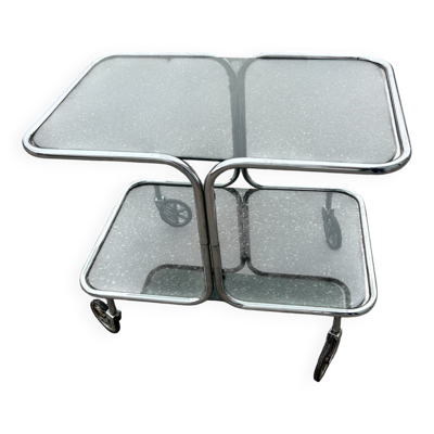 bar roulant en chrome années 70