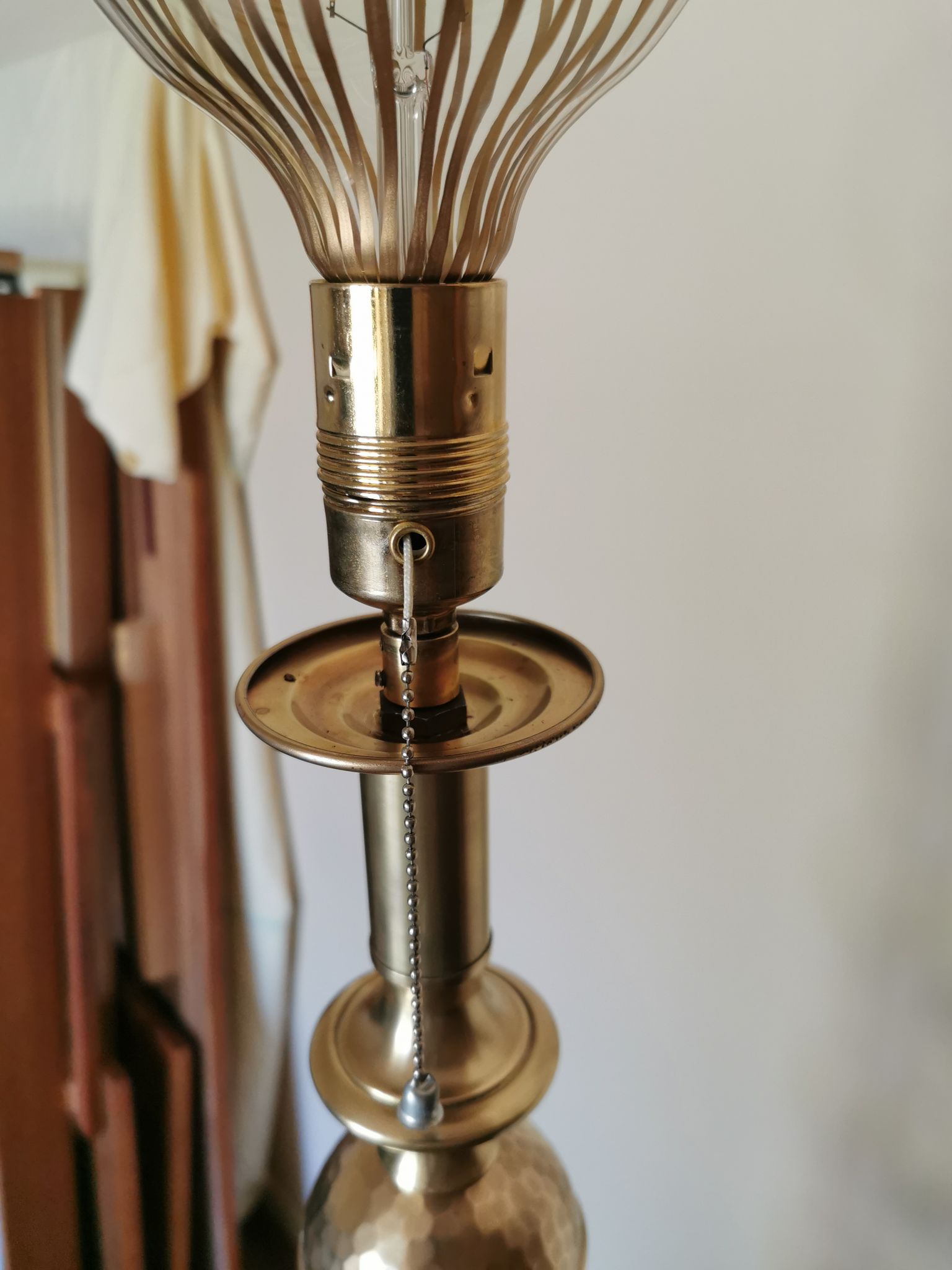 Vintage oriental-style brass lamppost