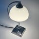 Bureau lamp / bedside lamp Bauhaus chrome metal & opal glass, design 1970