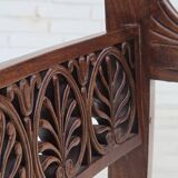 1920-30s, carved wood armchair, design after Georges Jacob, reupholstered.