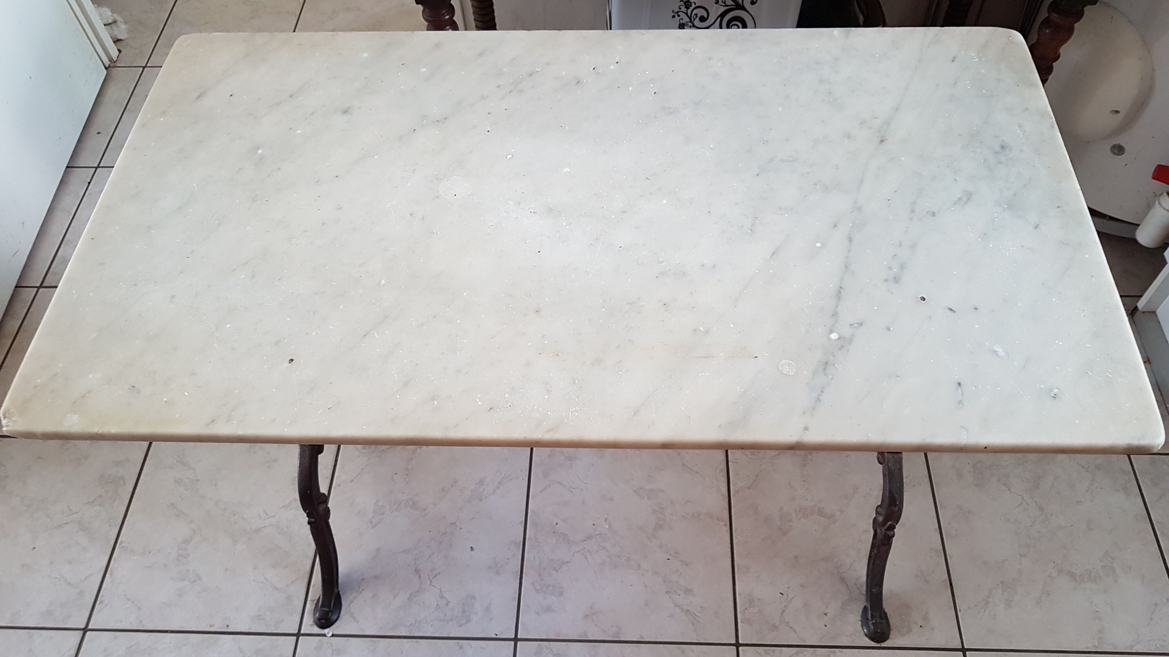 Bistro table with marble top