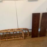 Vintage rattan wall shelf