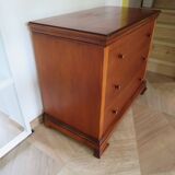 Elégante commode  en merisier – 3 tiroirs –Années 80