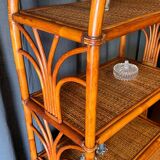 Rattan bookcase shelf