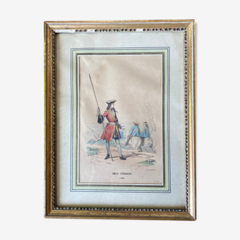 Lithograph infantry officer 1680