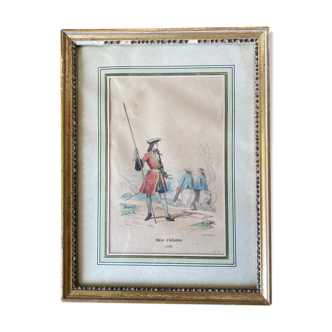 Lithograph infantry officer 1680