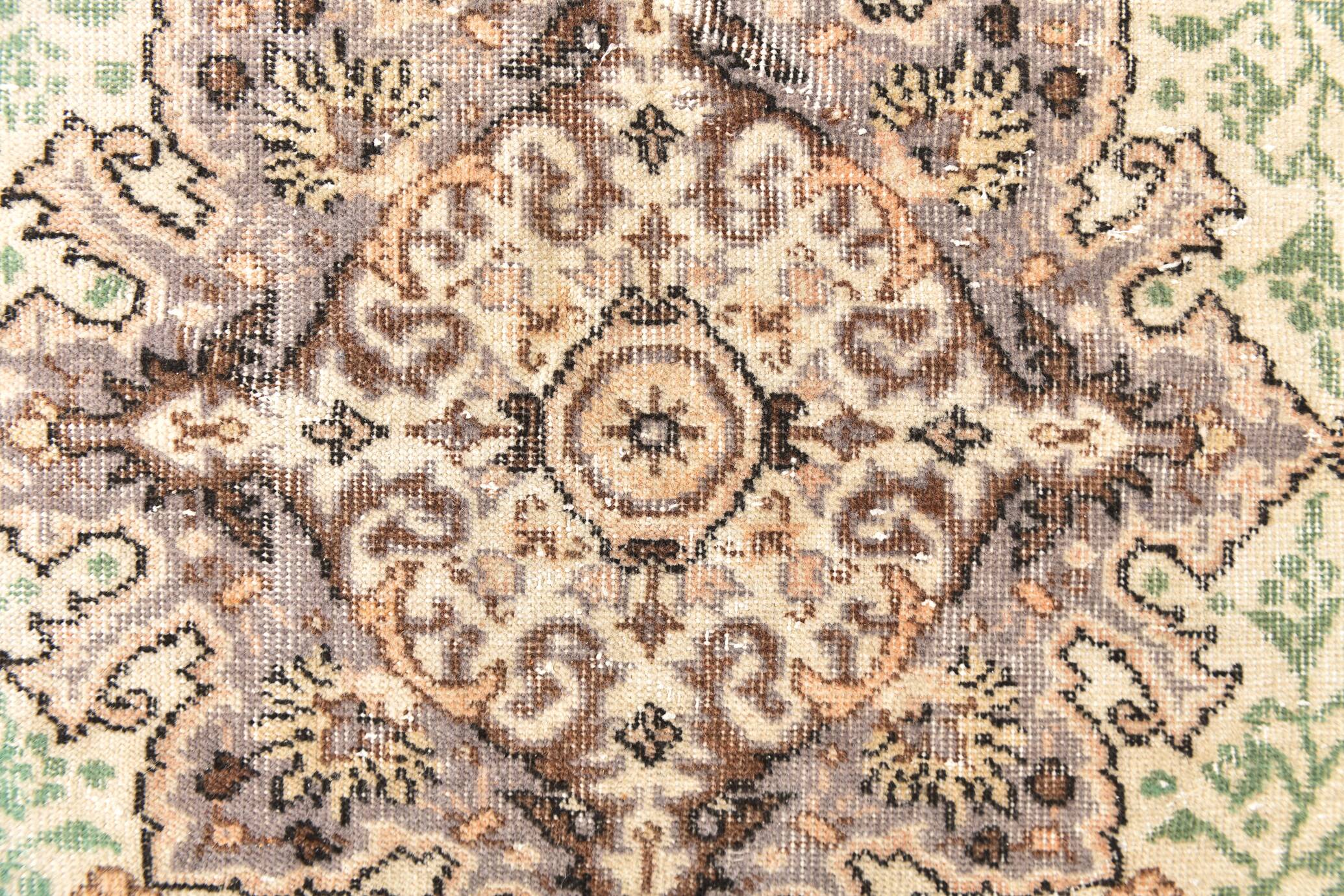 6x9 Sage Green Classic Pattern Turkish Vintage Rug, 170x281 Cm