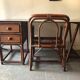 Bamboo desk and armchair, rattan 70s/80s