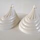 Pair of old ceramic monogrammed consoles or tablets