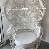 Emmanuelle peacock white armchair