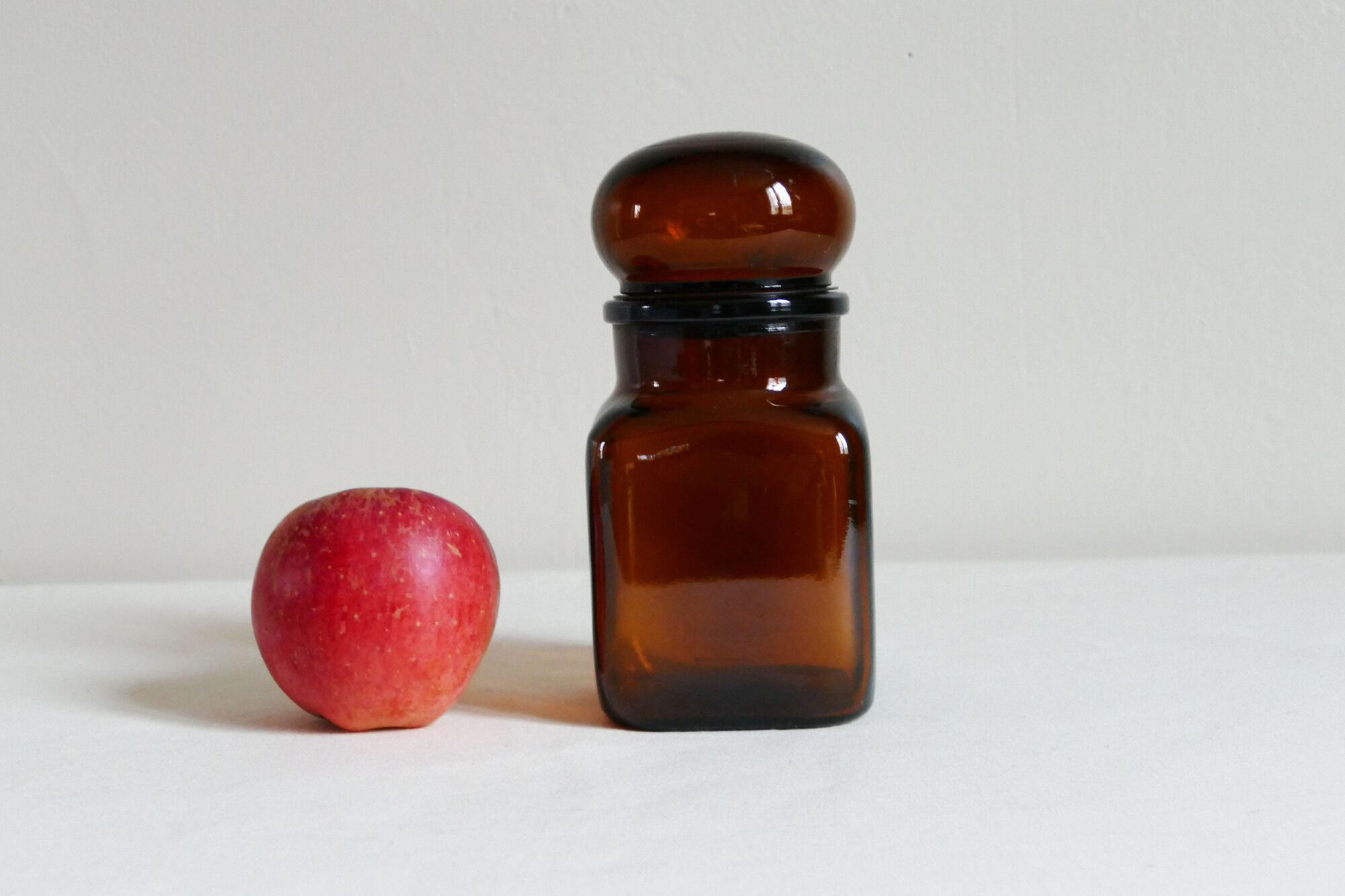 Vintage brown apothecary jar for kitchen food storage
