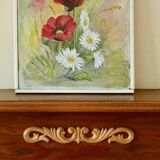 Still life from the mid-20th century, oil on canvas – floral painting