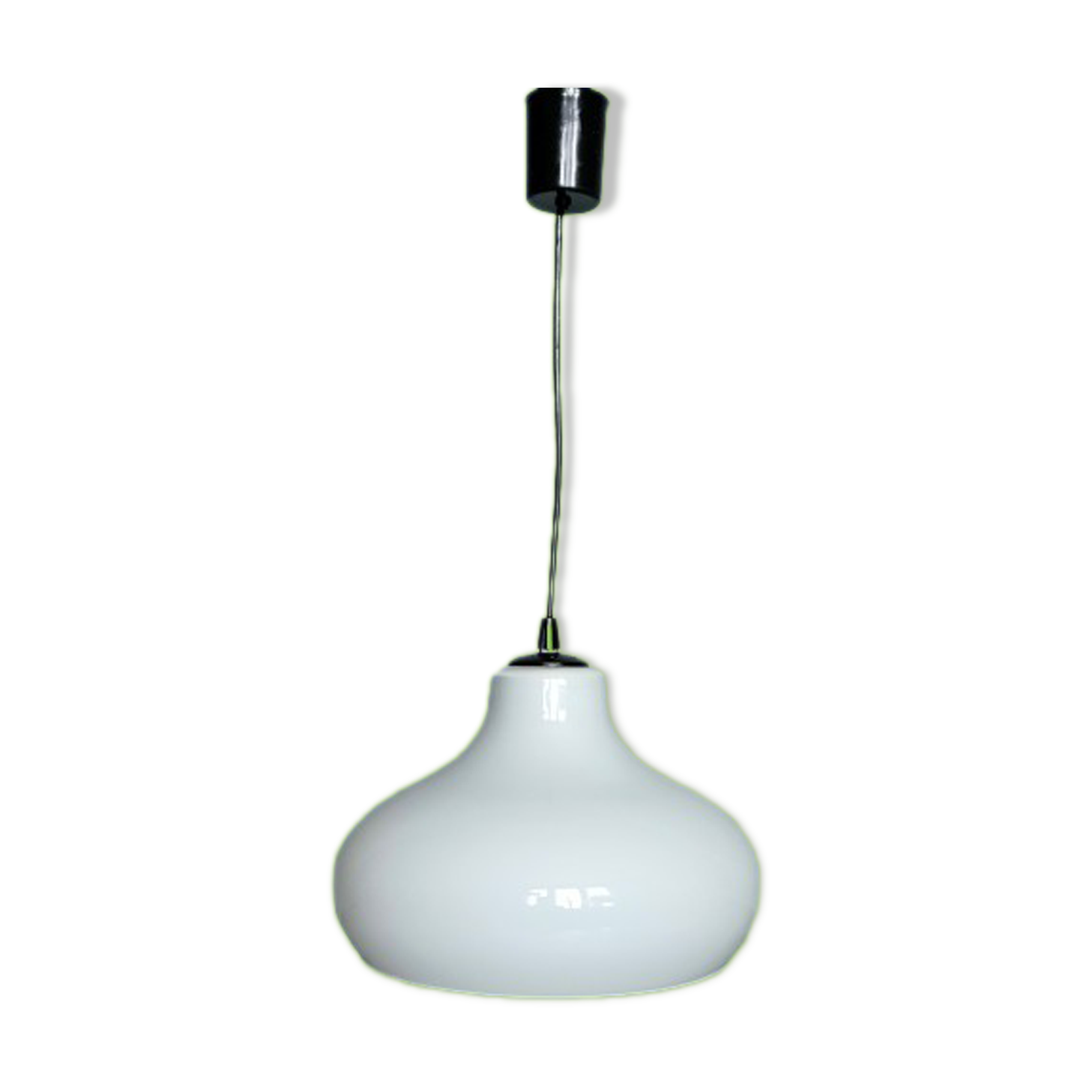 Large vintage opaline chandelier ~ 1970s