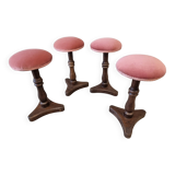 Set of antique stools old pink 1920s