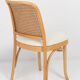 Rattan chair, off-white boucle and Thonet wood, 1960s