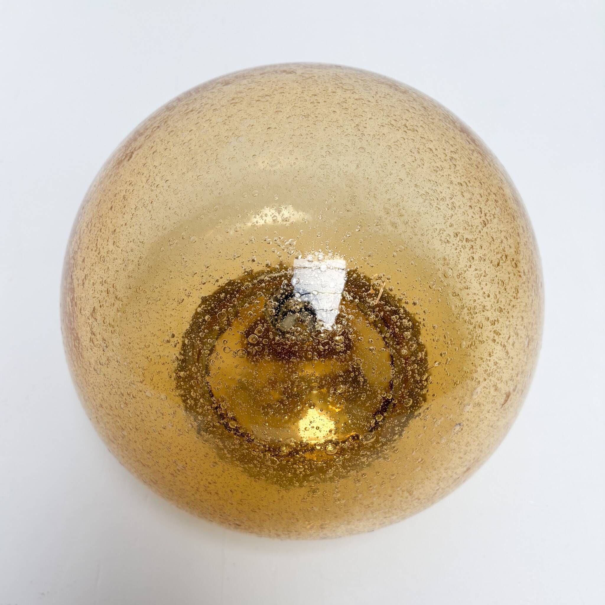 Amber colored mushroom ceiling or wall lamp, 1960s