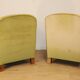 Pair of vintage velvet armchairs with footrest - 1950s