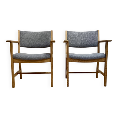 DUO DE FAUTEUILS ESTAMPILLE ''HANS WEGNER'' 1960.