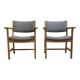 A PAIR OF ARMCHAIRS STAMPED "HANS WEGNER" 1960.
