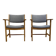 A PAIR OF ARMCHAIRS STAMPED "HANS WEGNER" 1960.