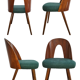 Set of four chairs, designed by A. Suman, Tatra Nabytok, Czechoslovakia, 60s