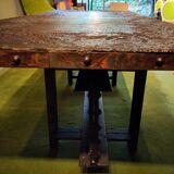 Raw steel dining table