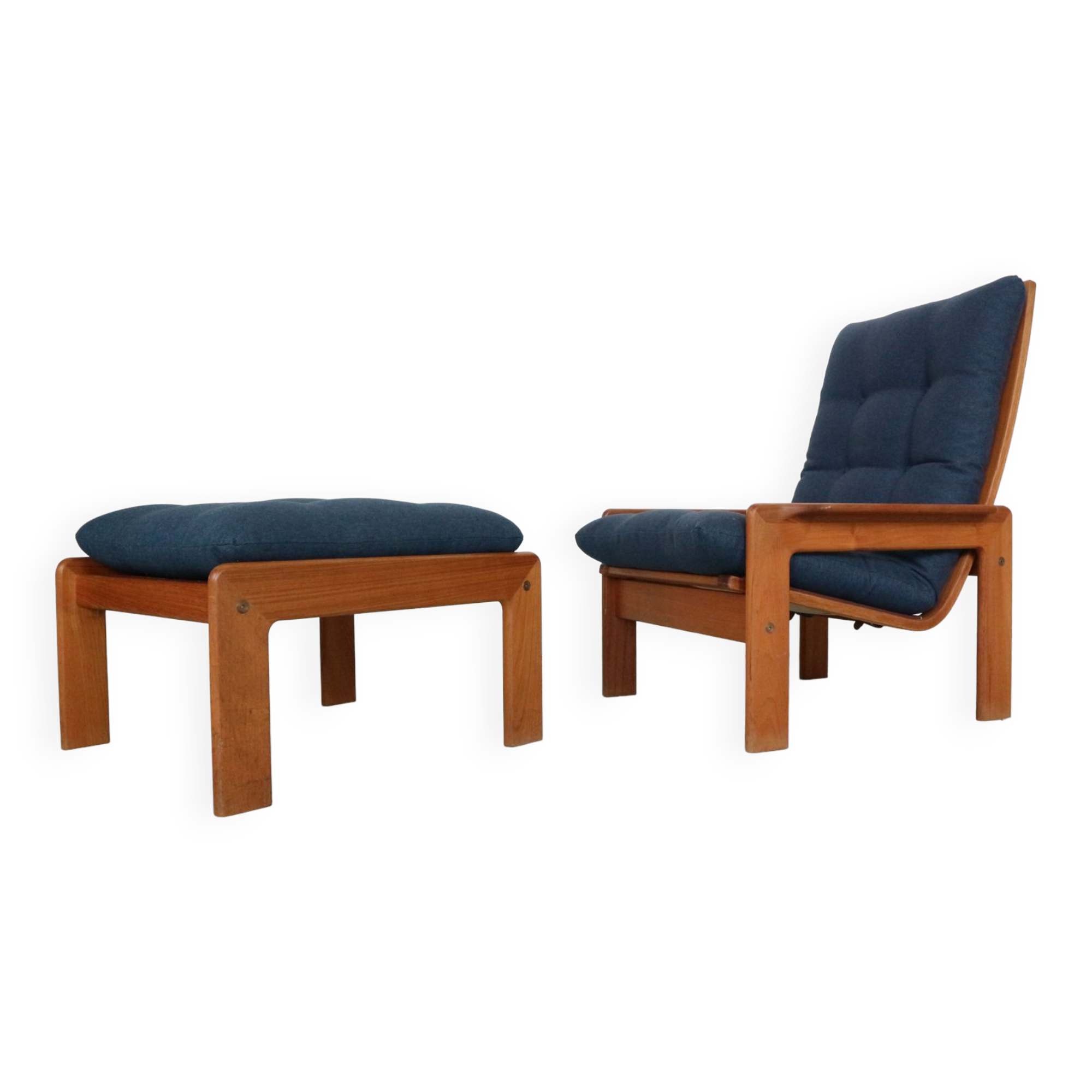 Teak armchair & ottoman by Emc Møbler Denmark mid-century modern