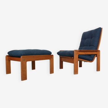 Teak armchair & ottoman by Emc Møbler Denmark mid-century modern