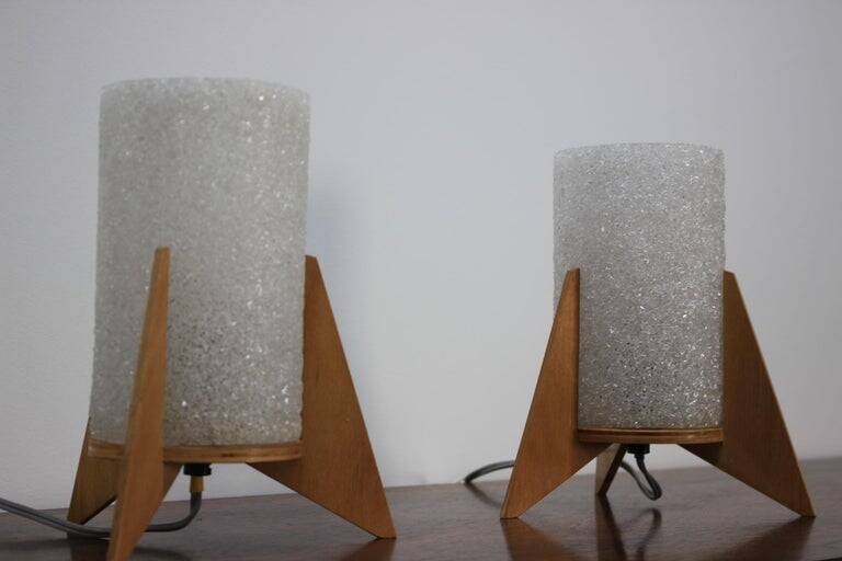 Pair of Midcentury Table Lamps, Rockets, Pokrok Zilina, 1970s