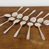 12 silver metal ice spoons, Ercuis