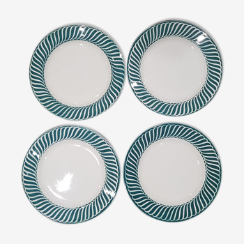 Set of 4 plates Digoin Sarreguemines model Jacquot