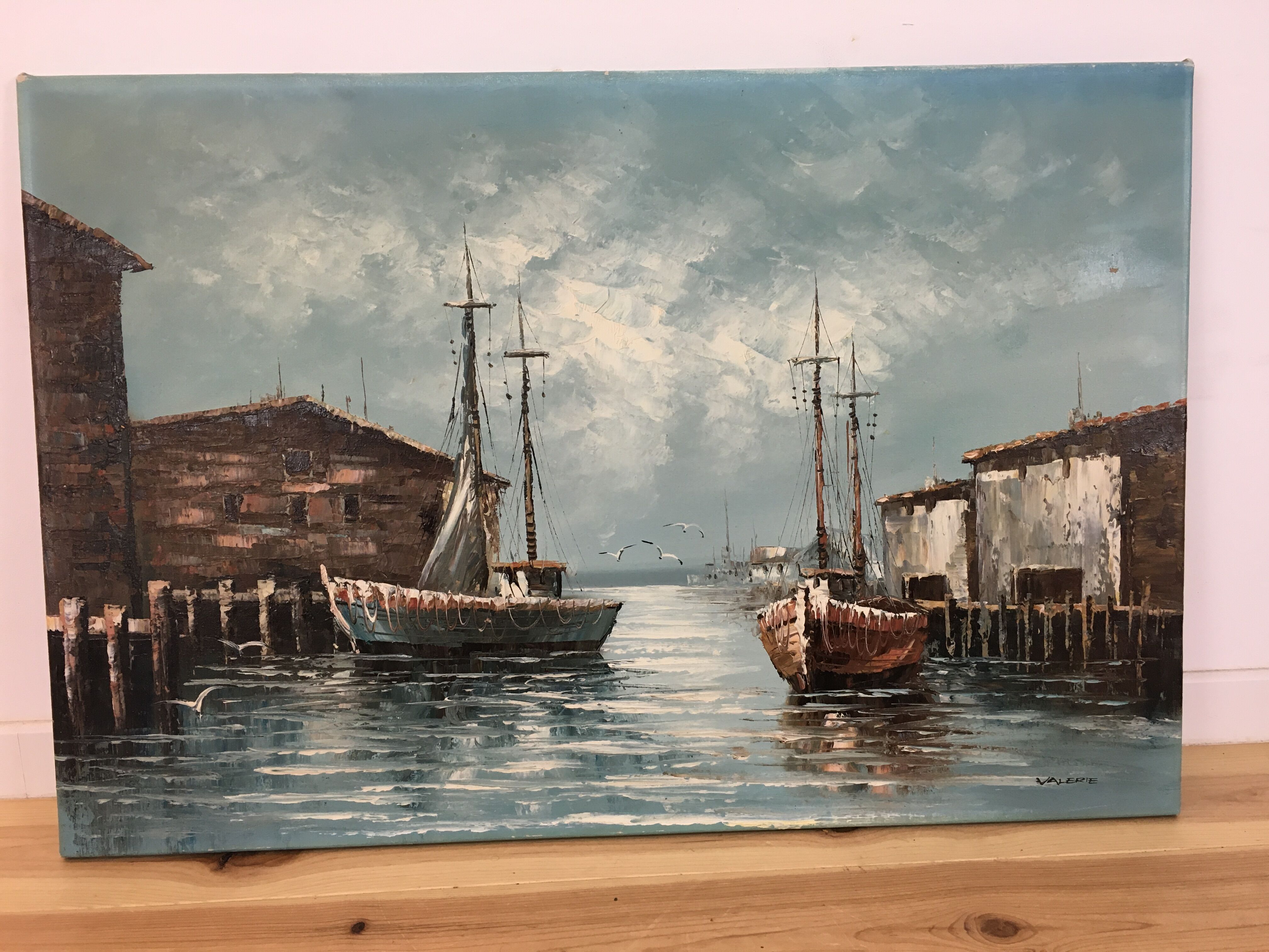 Marine painting 60.5 x 90 x 20 cm