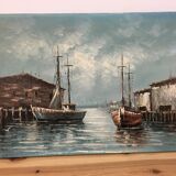 Marine painting 60.5 x 90 x 20 cm