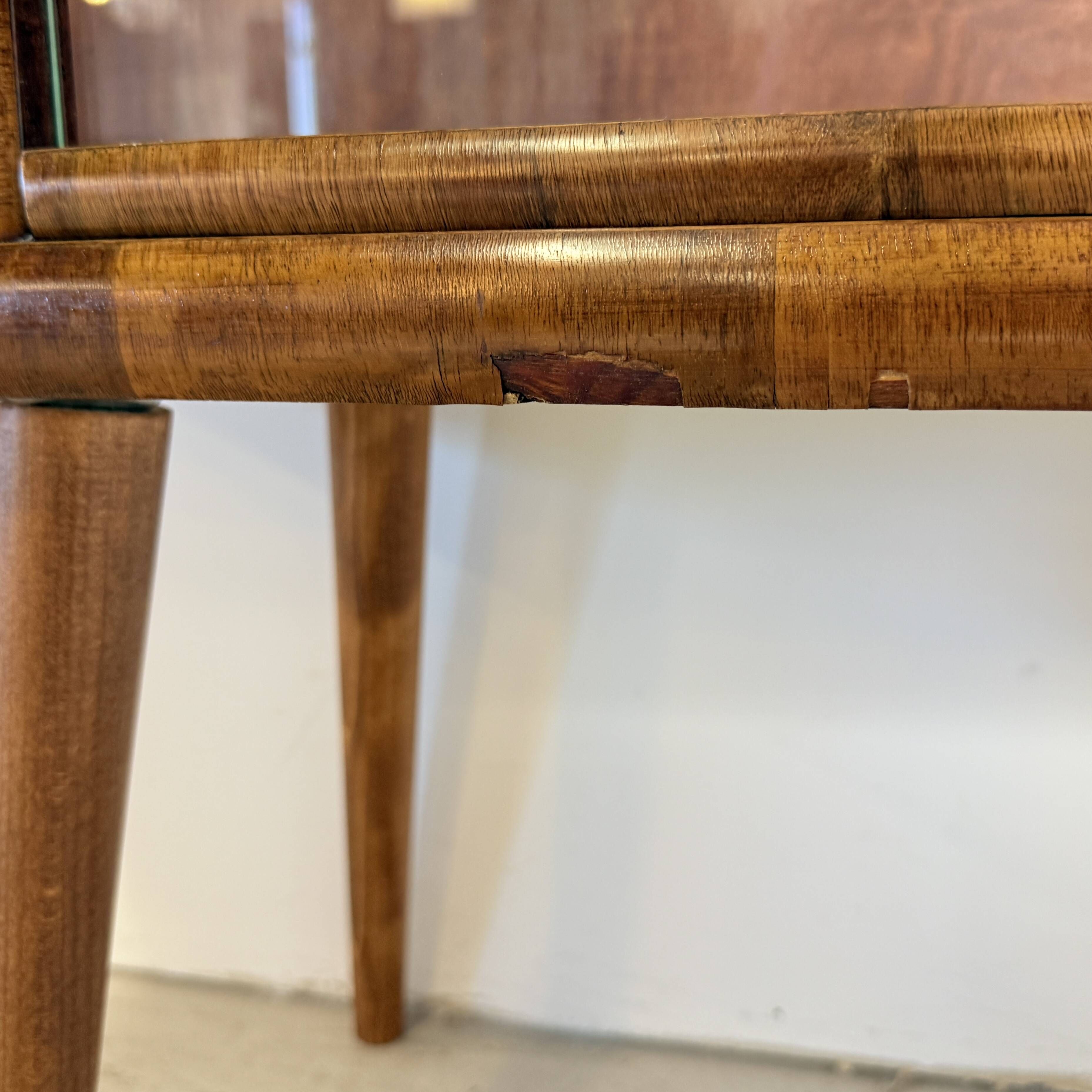 Vintage Display Cabinet with Glass Slats – Warm Walnut Veneer - Art Deco