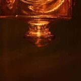 Japandi suspended glass lamp, vintage cubic bohemian glass lamp.