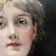 Tableau HSP circa 1900 Portrait Art Nouveau "Woman with the Letter" + frame