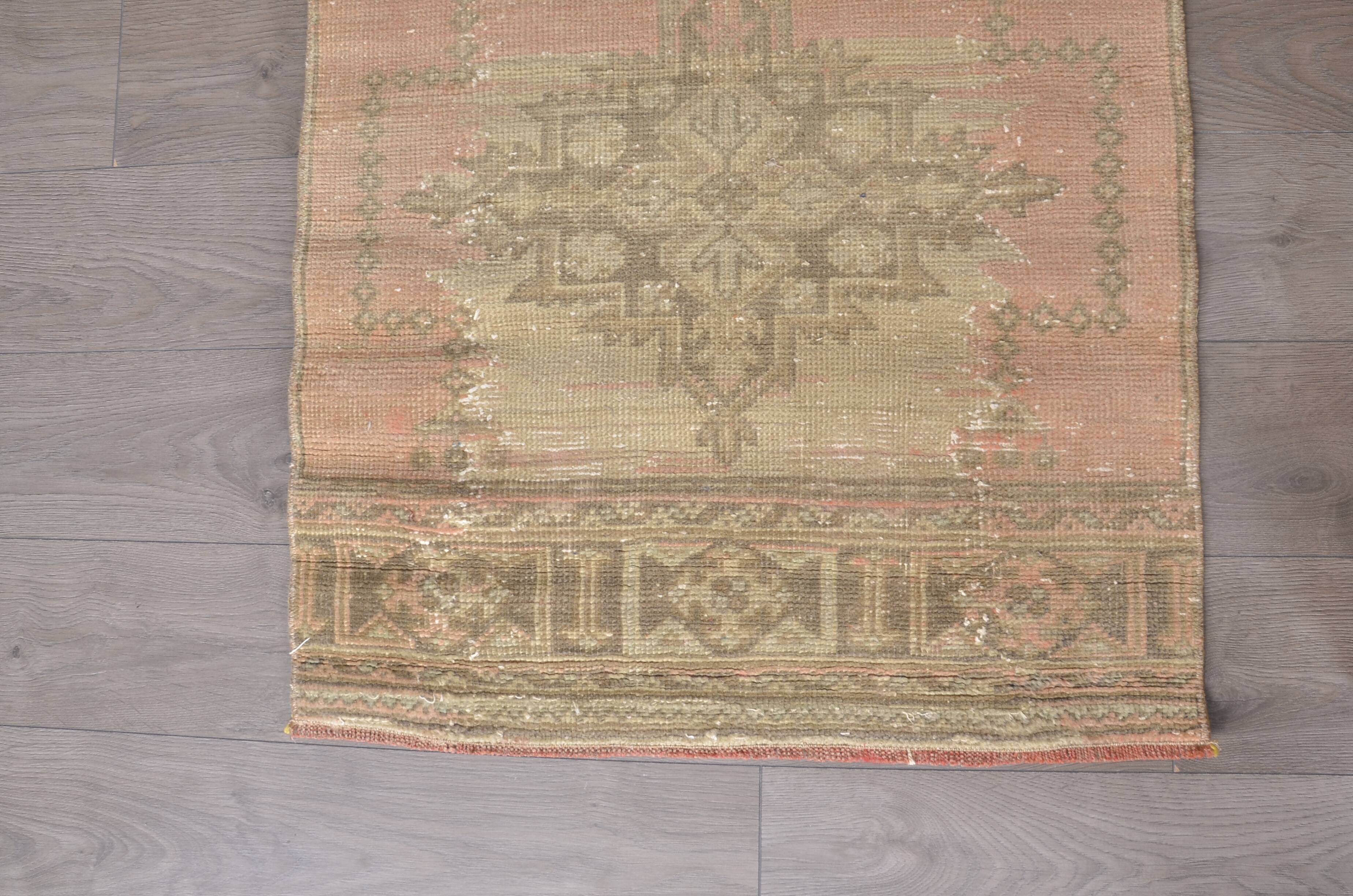 Vintage Handknotted Hallway Runner Rug