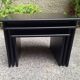 Tables gigognes en bois laqué noir, années 1980, ensemble de 3